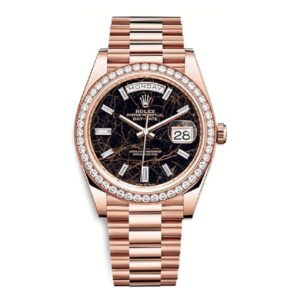Rolex Day-Date M228345Rbr-0016 Eidp 40Mm Rose Gold Eisenkiesel Diamond Dial & Diamond Bezel