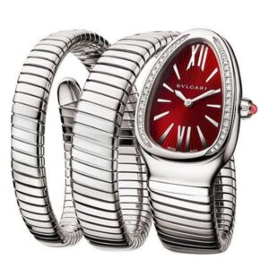 Bvlgari Serpenti Tubogas 102682 Red Dial Diamond Set Bezel Ladies’ Watch