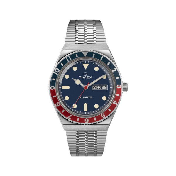 Timex Q Reissue TW2T80700ZV Stainless Steel Quartz Blue Dial Pepsi Bezel 38mm Men’s Watch