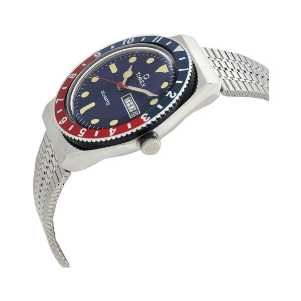 Timex Q Reissue TW2T80700ZV Stainless Steel Quartz Blue Dial Pepsi Bezel 38mm Men’s Watch - Image 2