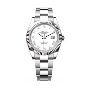 Rolex Datejust 126334-0023 White Roman Dial White Gold Bezel 41mm Oystersteel Oyster Bracelet Men’S Watch