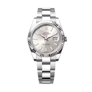 Rolex Datejust 126334-0003 Silver Index 18K White Gold Bezel 41mm Oystersteel