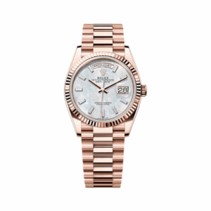Rolex Day-Date 128235-0078 MOP Everose Gold 36mm Women’s Watch