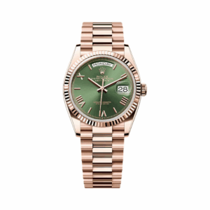 Rolex Day-Date 128235-0089 Olive Green Everose Gold 36mm Women’s Watch