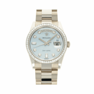 Rolex Day-Date 118399BR White Gold Ice Blue Dial 36mm Women’s Watch