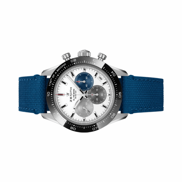 Zenith Chronomaster Sport 03.3100.3600/69.C823 Black Bezel Blue Fabric Strap 41mm White Dial Unisex Watch - Image 3