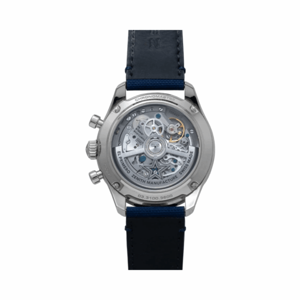 Zenith Chronomaster Sport 03.3100.3600/69.C823 Black Bezel Blue Fabric Strap 41mm White Dial Unisex Watch - Image 2