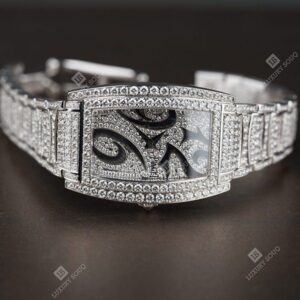 Piaget Limelight Tonneau With Diamond Bezel White Gold On Bracelet With Silver Pave Diamond Dial Ref. Goa30057