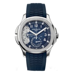 Patek Philippe Aquanaut 5650G-001 Advanced Research 40.8Mm Travel Time Blue Dial 18K White Gold
