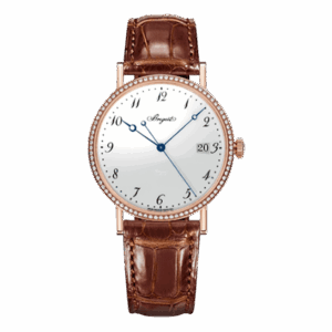 Breguet Classique 5178Br/29/9V6.D000 White Dial Diamond Set Bezel Automatic 38Mm Brown Leather Straps Unisex Watch