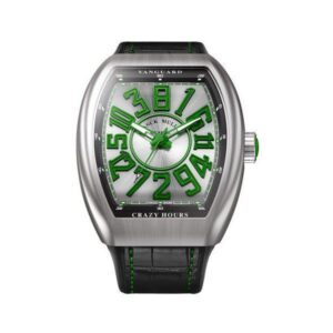 Franck Muller Vanguard Crazy Hours Green Dial 44Mm Grey Brushed Titanium Men’S Watch V 45 Ch Br (Gr)
