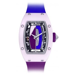 Richard Mille Rm 07-01 Coloured Pastel Pink Ceramics Limited Edition 45.66Mm X 31.40Mm X 11.85 Mm Cerulean And Lilac Rubber Strap Ladies’ Watch