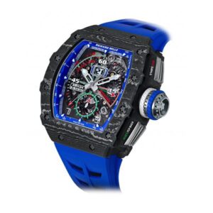 Richard Mille RM 11-04 CA Roberto Mancini Automatic Flyback Chronograph 49.94Mm X 44.50Mm Blue Rubber Straps Men’S Watch