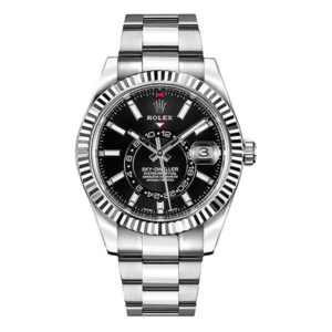 Rolex Sky Dweller 326934 Bk Black Indices Dial White Gold Bezel 42Mm Stainless Steel Oyster Bracelet