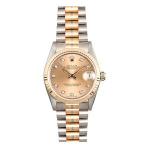 Rolex Datejust Tridor 68279B Champagne Diamond Dial 31Mm Automatic 18K White Gold, Yellow Gold And Rose Gold Ladies Watch